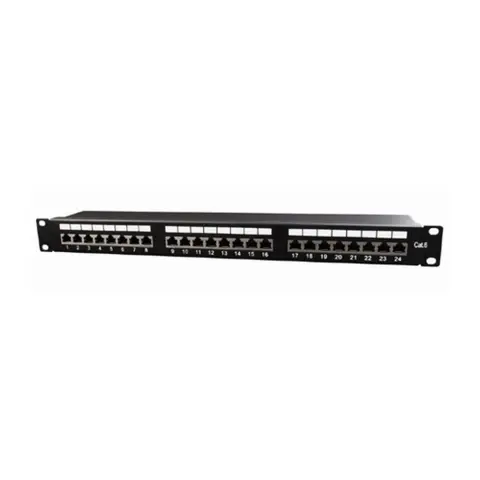 GEMBIRD Cat.6 24 port shielded patch panel 19 1U