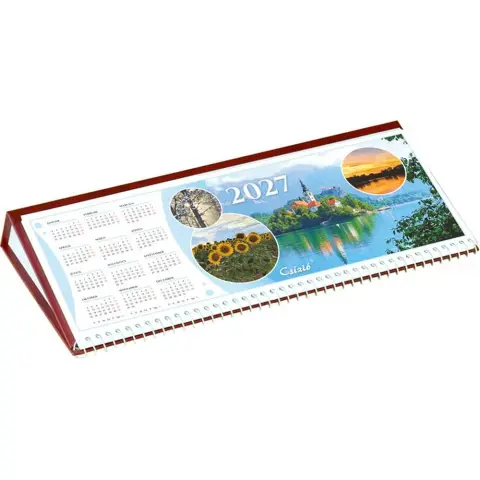 CSIZIO Eco landscape desk calendar burgundy