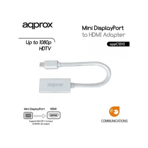 APPROX Mini DisplayPort HDMI Átalakító Fehér 20cm APPC12V2