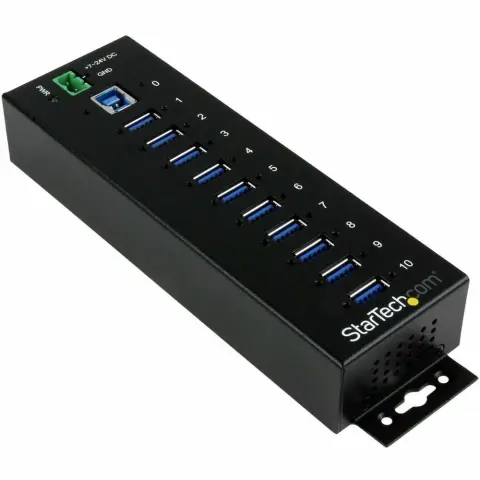 STARTECH 10-Port Industrial USB 3.0 Hub - ESD and Surge Protection