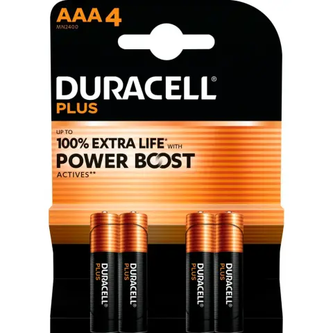 DURACELL Plus mikro ceruza elem (AAA) 4db