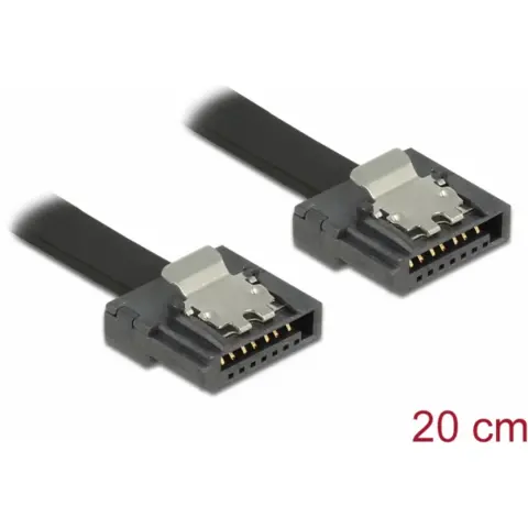 DELOCK SATA Összekötő Fekete 20cm 83839