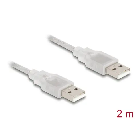 DELOCK USB Összekötő Átlátszó 2m 83889