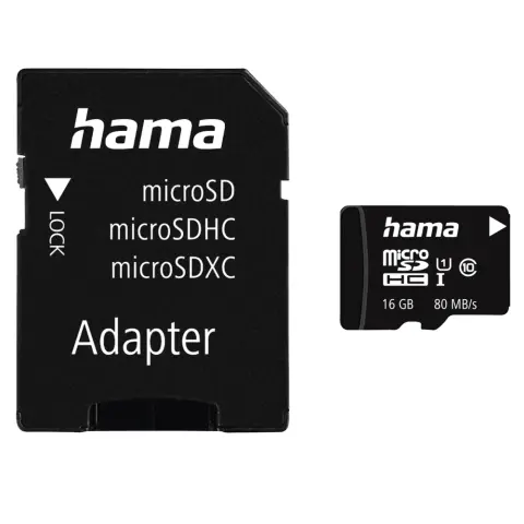 HAMA Standard 16GB MicroSDHC 80 MB/s 124138