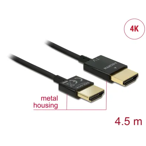 DELOCK HDMI Összekötő Fekete 4.5m 84775
