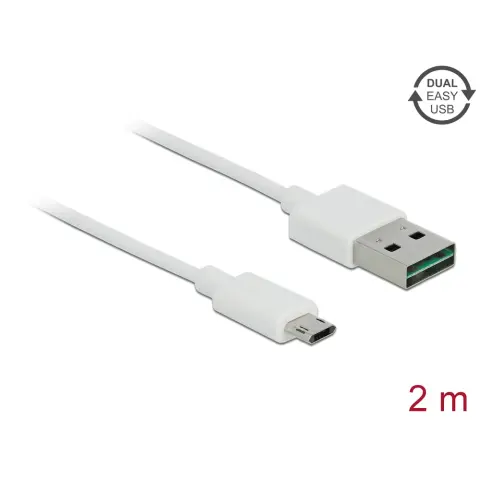 DELOCK USB Micro USB Charger/data cable White 2m 84808