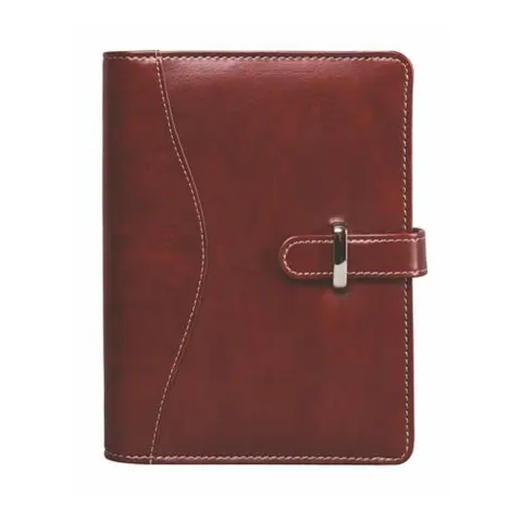 SATURNUS Ring-bound planner with inserts L faux leather burgundy