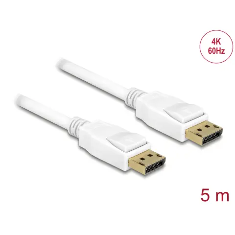 DELOCK DisplayPort Összekötő Fehér 5m 84879