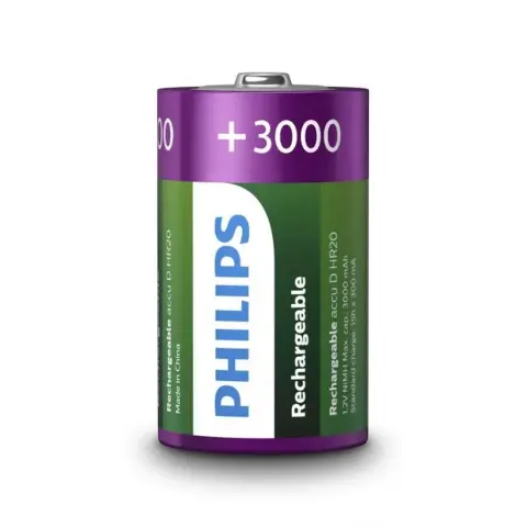 PHILIPS Rechargeable NiMH góliát akku (D) 3000mAh 2db