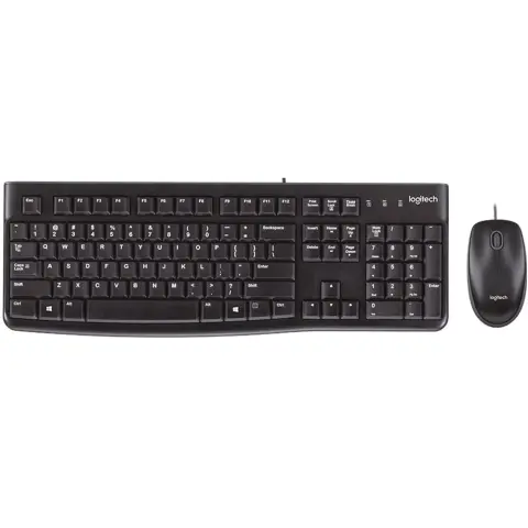 LOGITECH MK120 skandináv vezetékes billentyűzet és egér szett - fekete
