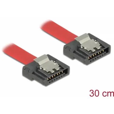 DELOCK SATA Összekötő Piros 30cm 83834