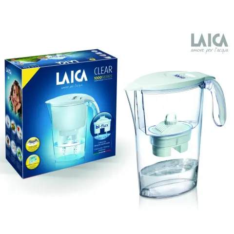 LAICA Clear Line cană filtrantă de apă albă + 1 buc. Bi-Flux cartuș filtrant universal