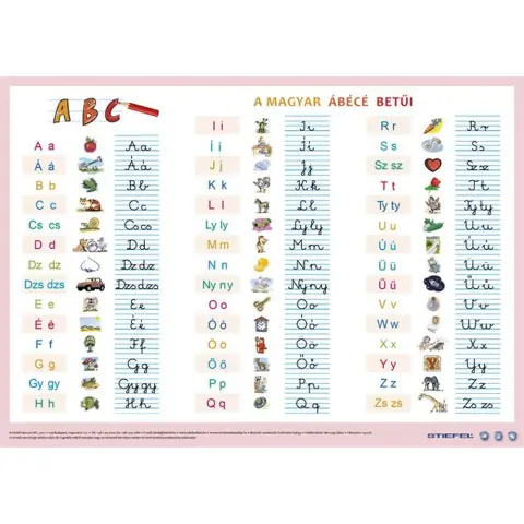 STIEFEL Double-sided desk pad A3 The letters of the Hungarian alphabet