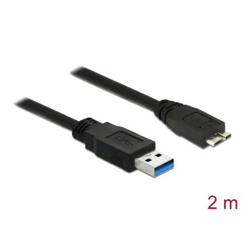 DELOCK USB 3.0 USB 3.0 Micro-B Átalakító Fekete 2m 85074