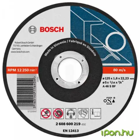 BOSCH Darabolótárcsa egyenes 125 mm