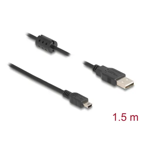 DELOCK USB Mini USB Átalakító Fekete 1.5m 84913