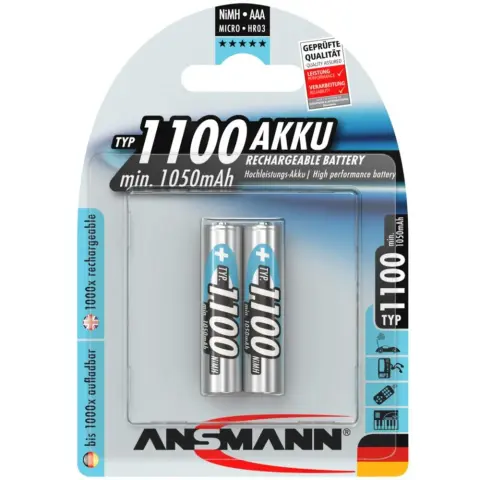 ANSMANN Mikro ceruza akku (AAA) 1100mAh 2db