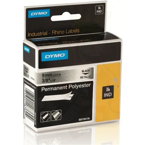 DYMO 18485 Rhino polyester label 9mm metallic