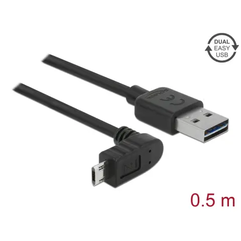 DELOCK USB Micro USB Átalakító Fekete 50cm 83849