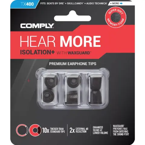 COMPLY Isolation Plus Tx-400 memóriahab fülilleszték M fekete