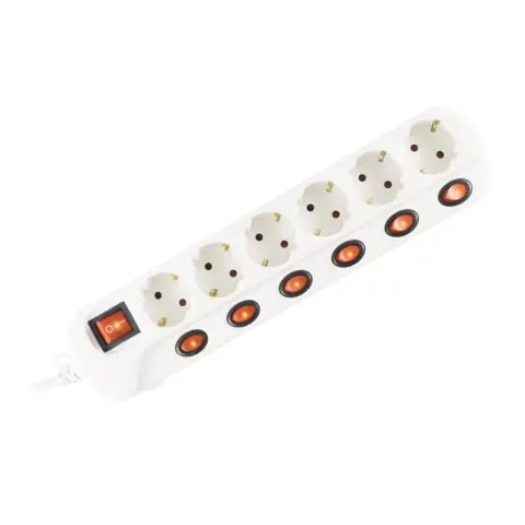 SOMOGYI ELECTRONIC NVK 06K/WH de rețea splitter 6 priză separat cu comutator 1.5m