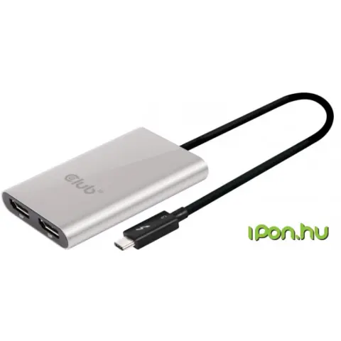 CLUB3D Thunderbolt 3 DisplayPort Elosztó Fekete 18cm CSV-1577