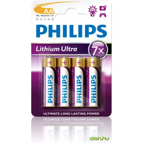 PHILIPS Ultra lithium ceruza elem (AA) 4db