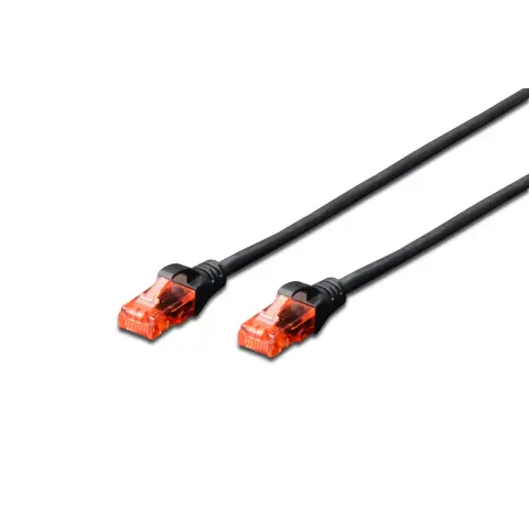 DIGITUS Cablu de conectare UTP CAT6 Negru 25cm DK-1617-0025/BL