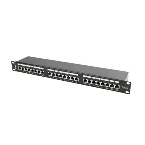 LANBERG Patch panel 24 Port 1U Cat.5e shielded black PPS5-1024-B