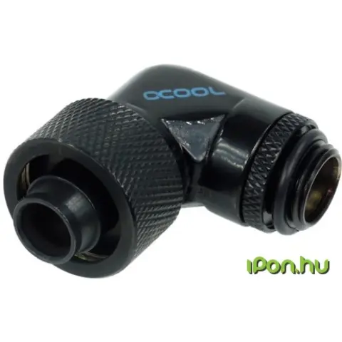 ALPHACOOL 17081 16/10 compression fitting 90° revolvable G1/4 - fekete