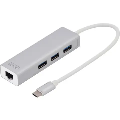 DIGITUS DA-70255 USB Type C 3.0 Hub with Gigabit Ethernet
