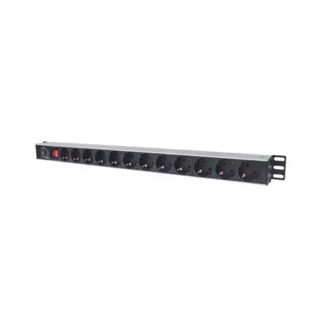 MANHATTAN 714044 Vertical Rackmount power strip 12 outlets 1.8m surge protection on/off switch