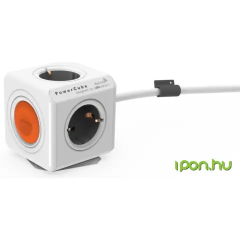 ALLOCACOC PowerCube 4 aljzat elosztó Remote 1.5m fehér-szürke