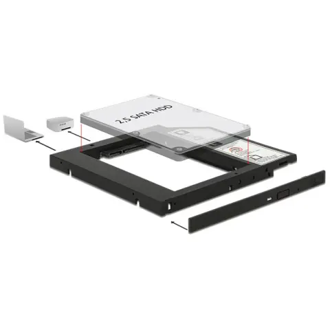 DELOCK Notebook SATA 5.25" frame for 1 x 2.5" SATA SSD/HDD 9.5 mm