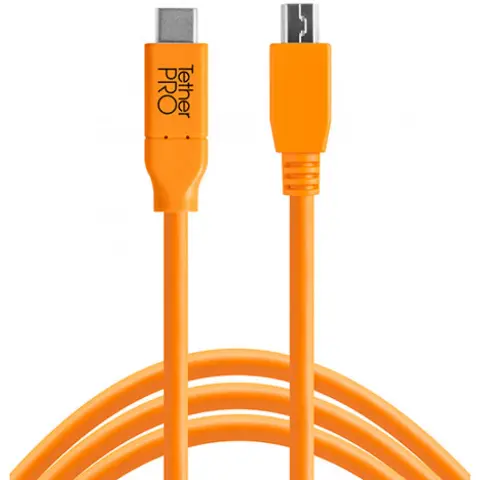 TETHERTOOLS TetherPro USB-C to 2.0 Micro-B 5-Pin 4.6m narancssárga