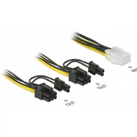 DELOCK PCI Express 6 pin PCI Express 8 pin Power cable Black 15cm 85452