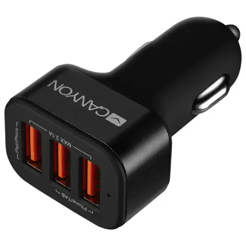 CANYON Autós töltő 3x USB 3.1A fekete