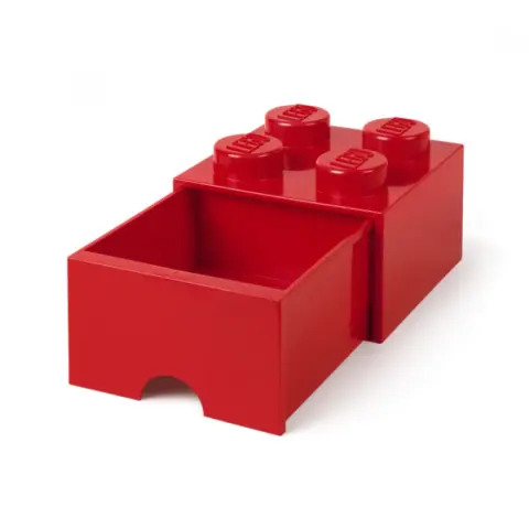 ROOM COPENHAGEN Fiókos tárolódoboz 4-es lego kocka formájú piros
