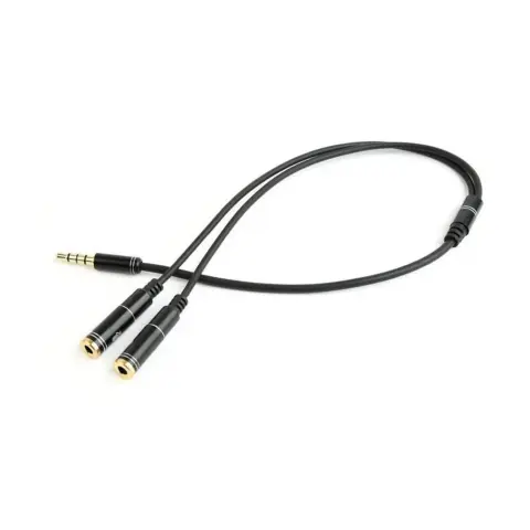 GEMBIRD Jack Elosztó Fekete 20cm CCA-417M