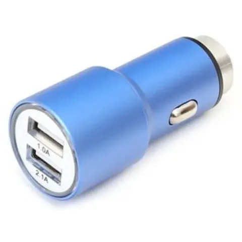 OMEGA Auto punjač 2xUSB 2.1A plavi