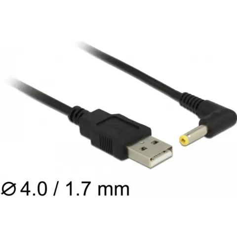 DELOCK USB DC Jack Tápkábel Fekete 1.5m 85544