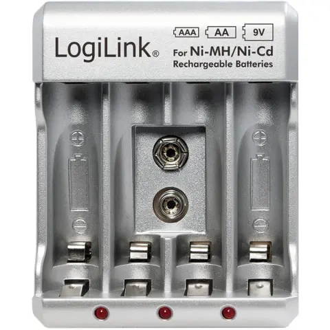 LOGILINK Battery charger for Ni-MH/Ni-Cd AA/AAA/9V rechargeable batteries