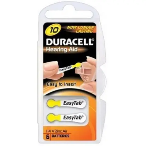 DURACELL 10 hallókészülék elem 2db