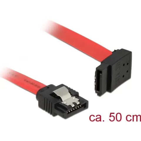 DELOCK SATA Összekötő Piros 50cm 83974