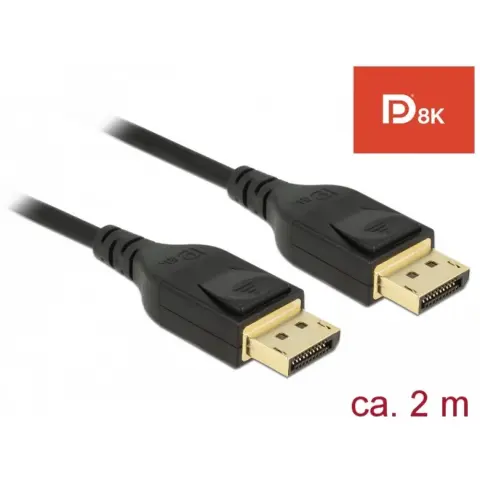 DELOCK DisplayPort 1.4 Összekötő Fekete 2m 85660
