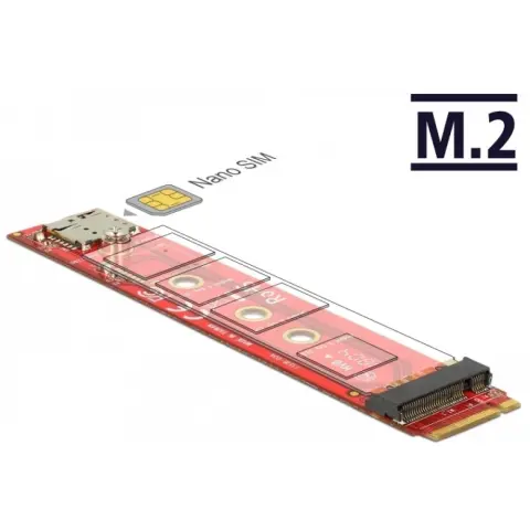 DELOCK M.2 kulcs B dugó - M.2 kex B nyílású portkímélő + Nano SIM rés