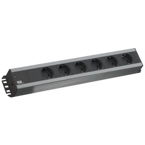 BACHMANN 300.000 tradesmans strip 6x power socket compatible with 19" racks