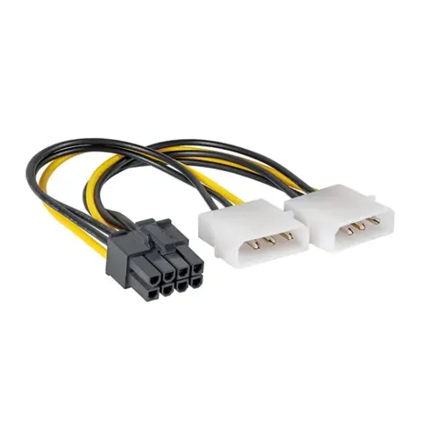 AKYGA PCI Express 8 pin Molex Power Cable White 15cm AK-CA-29