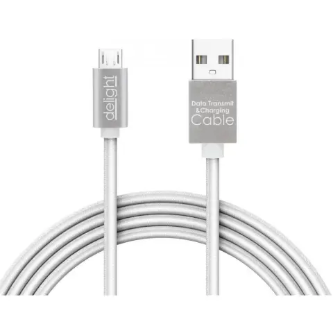 DELIGHT USB Micro USB Átalakító Fehér 1m 55442M-WH