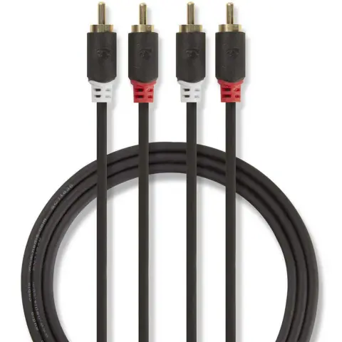 NEDIS RCA Összekötő Antracit 1m CABW24200AT10
